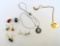 Lot of Costume Jewelry Pendant Necklaces, Earrings and Enamel Egg Pendants