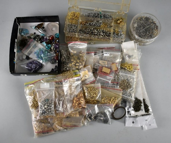 Large Lot of Costume Jewelry Beads, Findings, Etc.