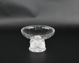Lalique Nogent Frosted Bird Compote, 5.5” Diam., France