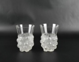 Pair of Rene Lalique Setubal Glass Tumblers, 4.5” H, France