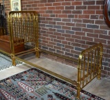 Antique Polished Brass Bed Frame, Twin Size, Lots 218 & 219 Match