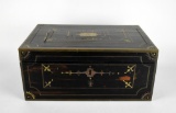 Victorian Thompson's Patent Campaign Writing Slope Box with Brass Inlay