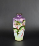 Antique Japanese Miniature Dragon and Bird Cloisonne Vase 5”
