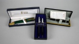 Lot of Fine Writing Implements in Cases: Sheaffer, Bill Blass, & Ancient Bog Oak