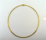 14K Gold 18” Polished Omega Necklace, 3 mm Width