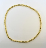 18K Gold Heavy Drawn Link 20” Chain Necklace with Lobster Claw Clasp