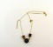 14K Gold 18” Chain with Tiger Eye and Black Onyx Beads