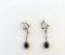 Pair of Sterling Silver, Citrine and Diamond Dangle Earrings