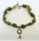 Silver and Green Gemstone 18” Necklace