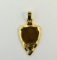 Brass Arrowhead Pendant with 1900 Indian Head Penny, 1.5” L
