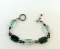 Blue Glass Glass & Silver Bracelet
