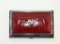 Brighton Red Leather & Silver Business Card Case with Mirror