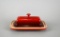 Le Creuset Red Stoneware Covered Butter Dish (Lots 119 & 120 Match)