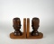 Pair of Carved Wooden Pineapple Bookends