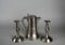Lot of Three Pewter Pieces: Culfonia Pitcher & Pair of Woodbury Pewterers Candlesticks