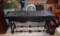 Black William & Mary Style Console Table, 2 Drawers with Added Stone Top