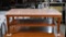Pink Marble Topped Cherry Coffee Table with Second Level Shelf