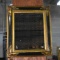 Rectangular Black & Gilt Wood Framed Beveled Glass Wall Mirror