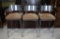 Set of Three Metal Counter Height Chairs with Cushion Seats
