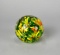 Art Glass Yellow, Green, Orange Spherical Paper Weight