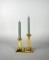 Pair of Smithsonian Institution Baldwin Brass Graduated Candlesticks