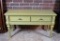 Green Painted Console Table with Two Drawers
