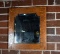 Small Antique Oak Beveled Glass Wall Mirror