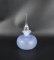 Satin Blue Swirl Glass Perfume Bottle with Clear Stopper