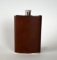AHS 8 oz. Brown Leather Wrapped Hip Flask, Germany