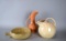 Three Pieces Vintage Earthenware: McCoy Vase, Red Wing Ball Vase, & Other