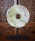 Chinese Jade Bi Disc on Metal Stand