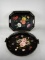 Two Tole Hand Painted Metal Trays