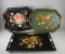 E. T. Nash Co. Three Hand Painted Metal Trays