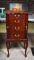 Mahogany Jewelry Armoire with Side Wing and Top Storage