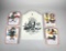 Lot of Five Scandinavian Ceramic Pieces: Cheese Board & Four Plaques