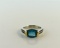 David Yurman Sterling Silver, 18K Yellow Gold and Blue Topaz Ring, Size 7.75