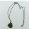 Sterling Silver 23” Chain Necklace with Sterling Silver and Bloodstone 1” Pendant
