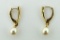 Pair of 14K Gold and Pearl Drop Earrings