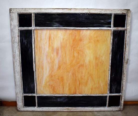 Antique Stained Glass Window Panel