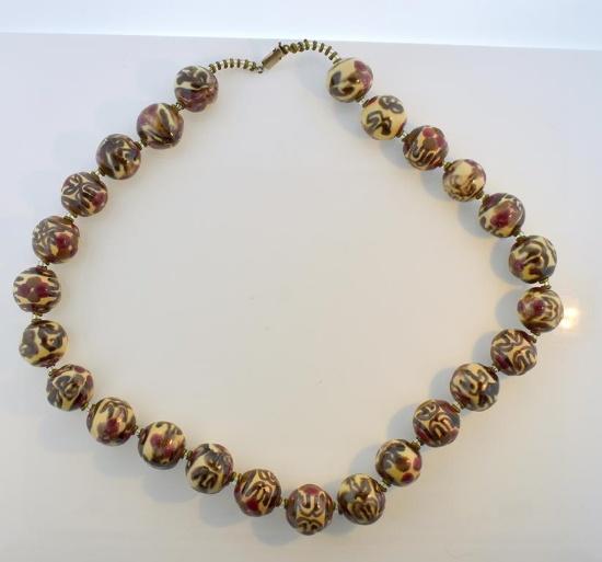 Glazed Clay Bead 22” Necklace