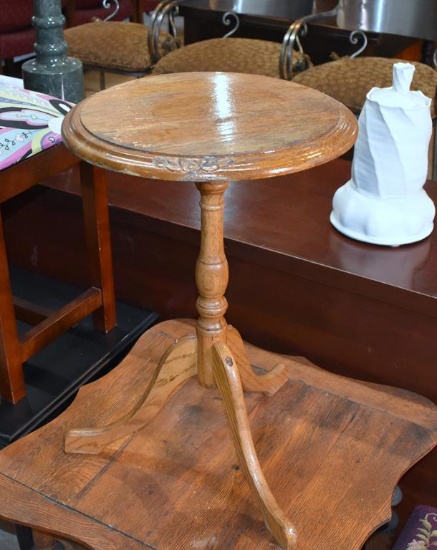 Oak Tripod Side Table