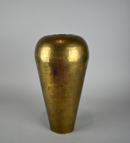 Vintage Hammered Brass 15” Vase