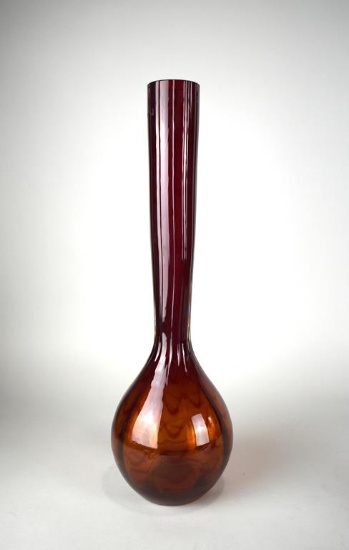 Waterford “Evolution” Red & Amber 18” Glass Vase