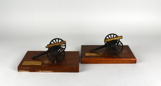 Two Mounted Commemorative Cannon Models 1960s