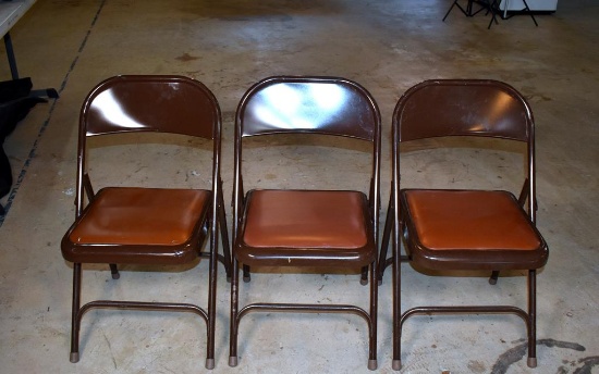 Lot of Three Card Table Type Folding Chairs