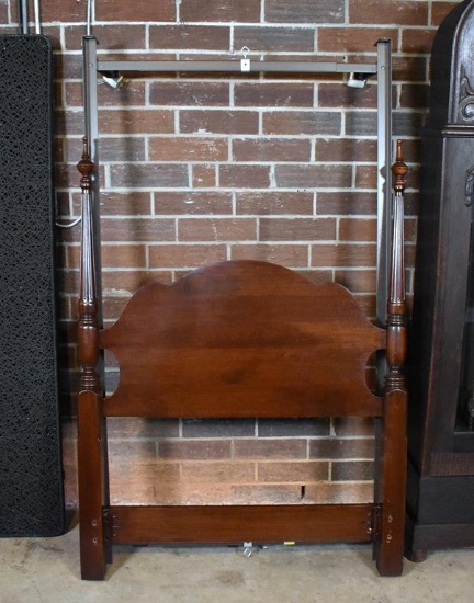 Harden Twin Size Poster Mahogany Headboard with Metal Frame