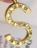 14K Gold and Diamond Letter 
