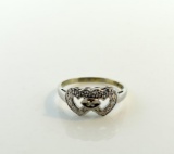 Vintage 14K White Gold and Diamond Sweetheart Ring, Size 7.25