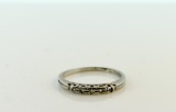 Vintage Ladies Platinum/Iridium and Diamond Band, Size 7.75