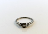 Vintage Ladies Platinum/Iridium and Diamond Engagement Ring, Size 7.75
